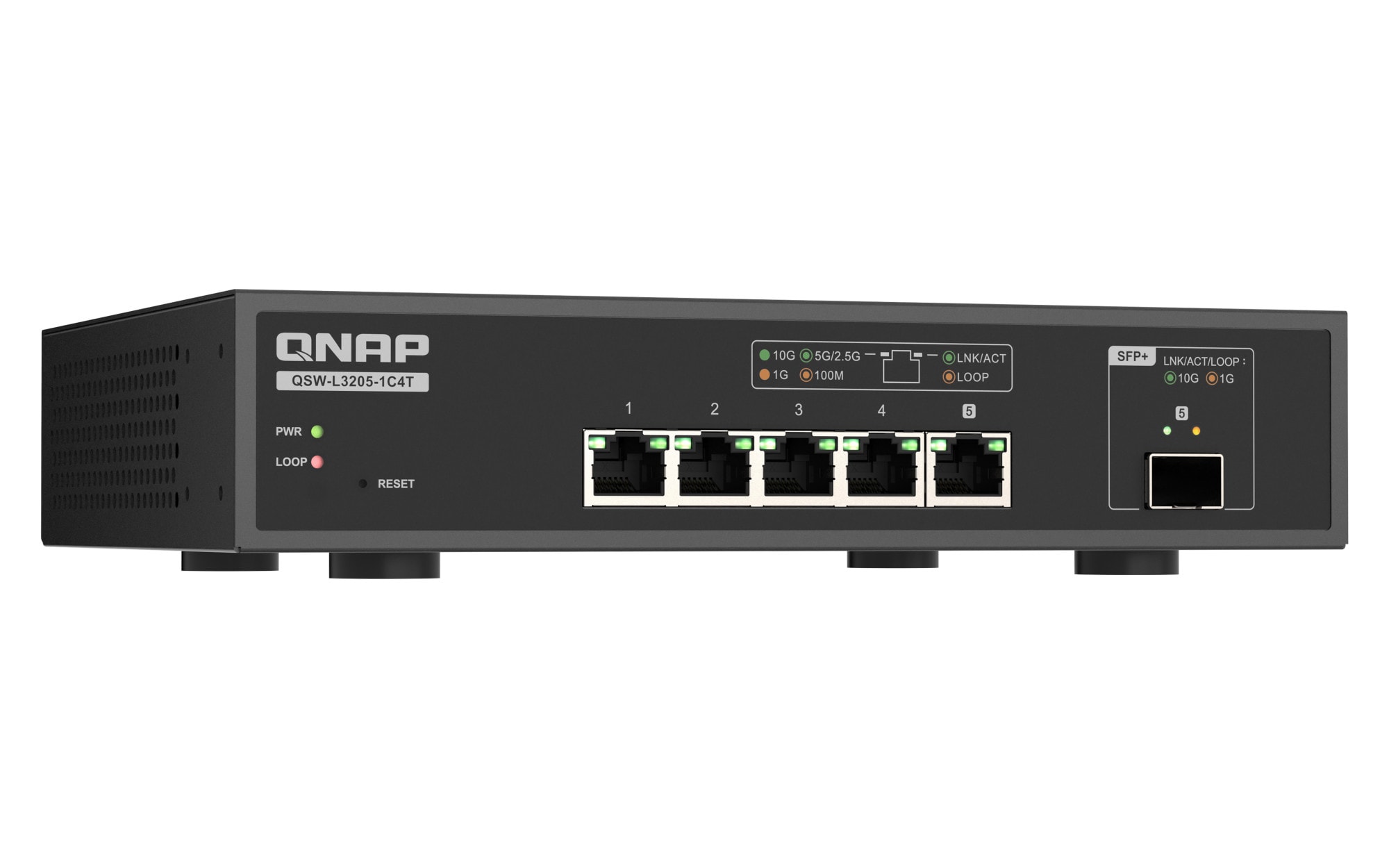 QNAP QSW-L3205-1C4T Managed 10GbE Switch – 4x 10GBASE-T & 1x 10G Combo Port