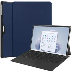 Lobwerk Schutzhülle für Microsoft Surface Pro 9 13 Zoll 2022 Slim Case Etui mit Standfunktion und Auto Sleep/Wake Funktion Blau