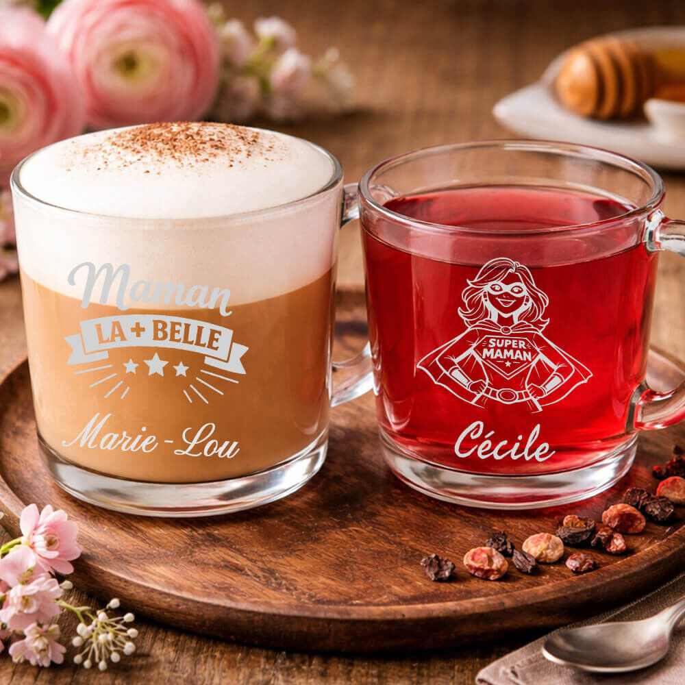 Ocadeau Tasses maman en verre personnalisées