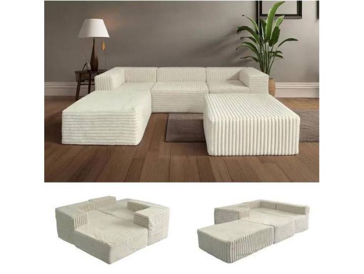 Übergroßes, stützenloses Ecksofa für das Wohnzimmer, 270 cm Cloud modulares Schaumstoff-Schlafsofa