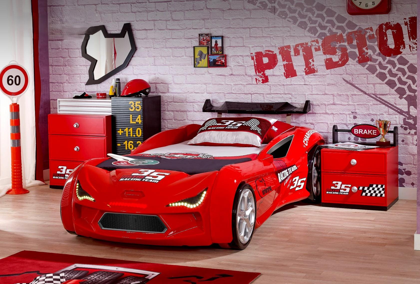 Designer Kinderbett Autobett Stilvolle Rennwagen Kunststoffbetten