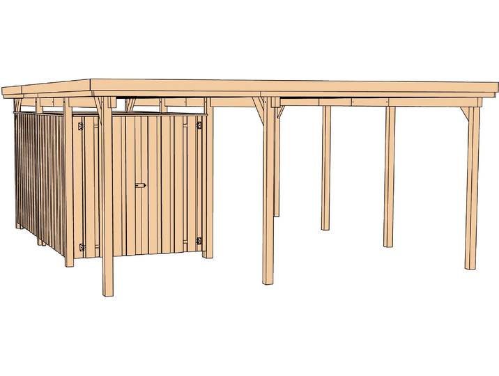 Einzelcarport WEKA 607 Gr.1 , braun, B/H/T: 215cm x, Carports, Einzelcarport, inkl. Geräteraum