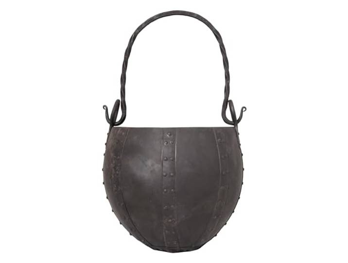Ulfberth großer Lagertopf, Vernieteter Topf aus Stahl, ca. 10 Liter Authentisch, Mittelalter, Lager-Küche, Gulaschkessel, Lagerleben, Wikinger, für Mittelaltermarkt, Reenactment & LARP