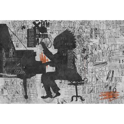 Fototapete LIVING WALLS "Walls by Patel Piano Bar", grau, B:4m L:2,7m, Vlies, Tapeten, Vlies, Wand
