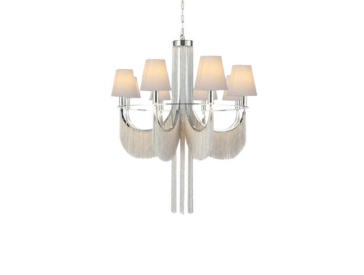Lustre de style européen Silver Wing, grand lustre post-moderne à pampilles, luminaires suspendus pour salon