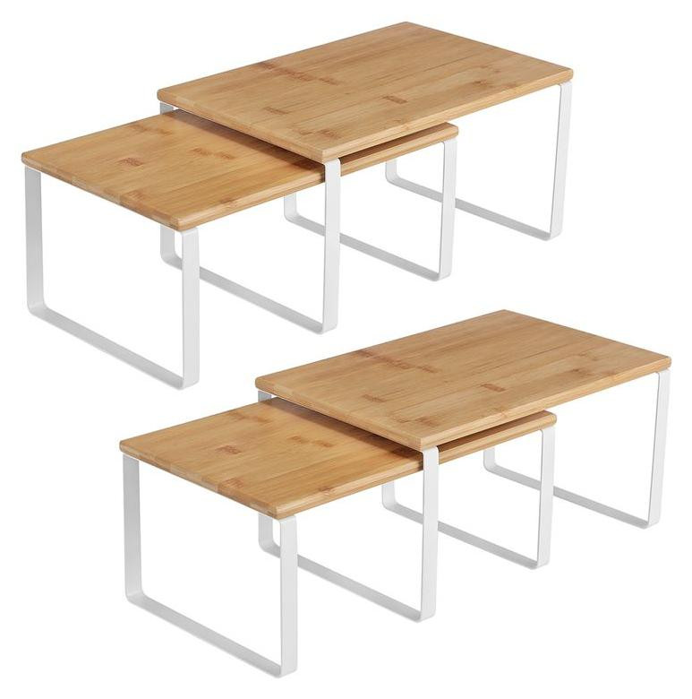 BellaFurn Organizerset voor de keuken, 4 stuks, wit/naturel