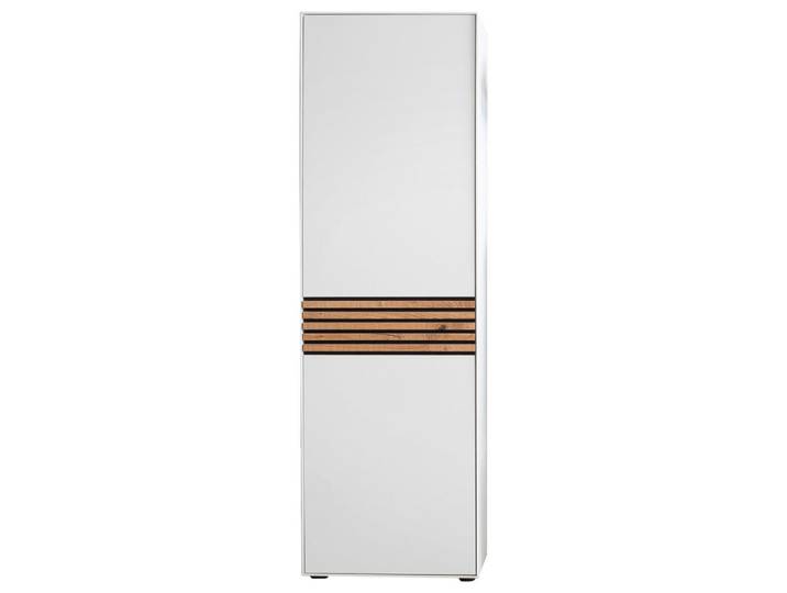 Schöner Wohnen Garderobenschrank, Weiß, Eichefarben, Holz, Eiche, massiv, 2 Fächer, 60x196x39 cm, Beimöbel erhältlich, Holzmöbel, Garderobe Holz, Garderobenschränke Holz