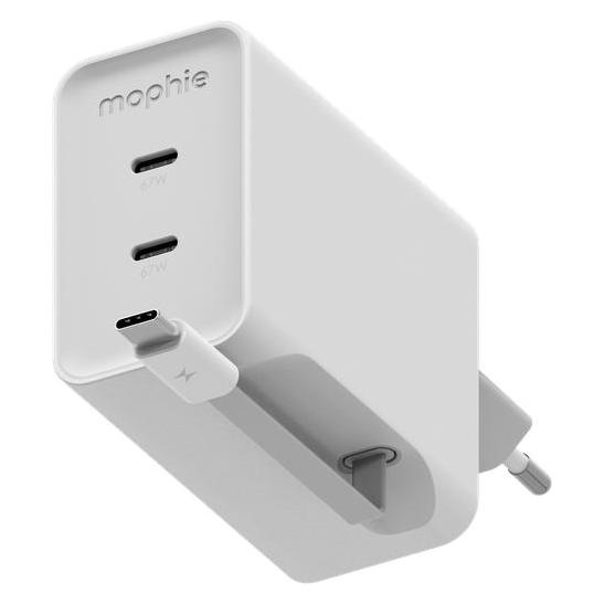 Zagg mophie Netzteil GaN 67W 2x USB-C 2026 weiss (67 W, 3 Ports) (409919994)