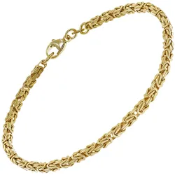 trendor 51560 Armband Königskette Silber 925 Vergoldet Breite 2,8 mm, 19 cm