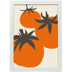 POSTER Tomatenkunstdesign Blatt A3 Weißer Rahmen