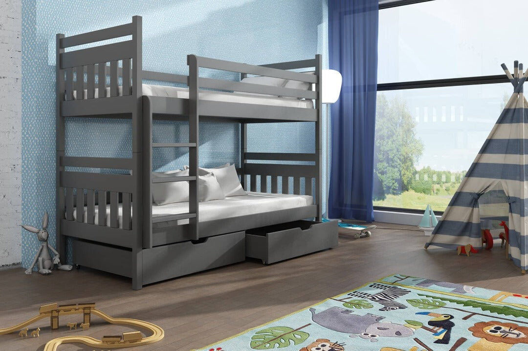 Harriet Bee Aella Storage Bunk Bed Graphite