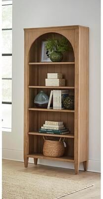 Martin Furniture Modern Wood Open Bookcase, Office Shelving, Storage Cabinet, Fully Assembled, Light Brown