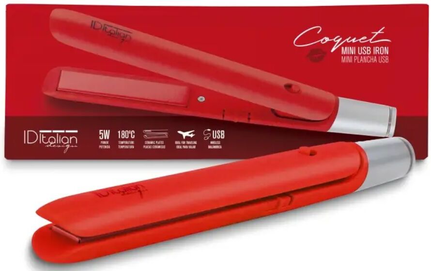 Italoan Design Italian Design Mini hair straightener usb coquet   rot - Refurbished