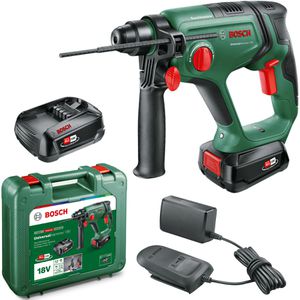 Bosch Bohrhammer UniversalHammer 18V, SDS+, 18V / 2,5Ah, mit 2 Akkus, Schlagkraft 2 Joule