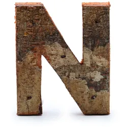 Rustic Bark Letter   - "N"  - 7cm