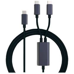 ROLINE USB Typ C Split-Ladekabel, USB-C - 2x USB-C, ST/ST, max. 100W, schwarz, 1,85 m 11.02.8308