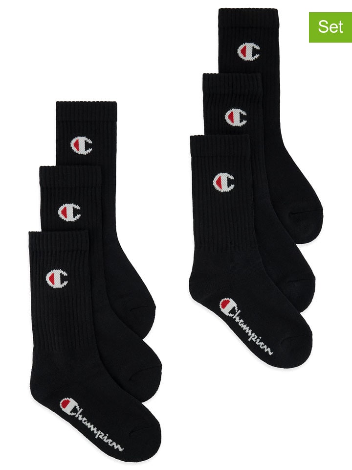 Champion 6er-Set: Socken in Schwarz - 35-38