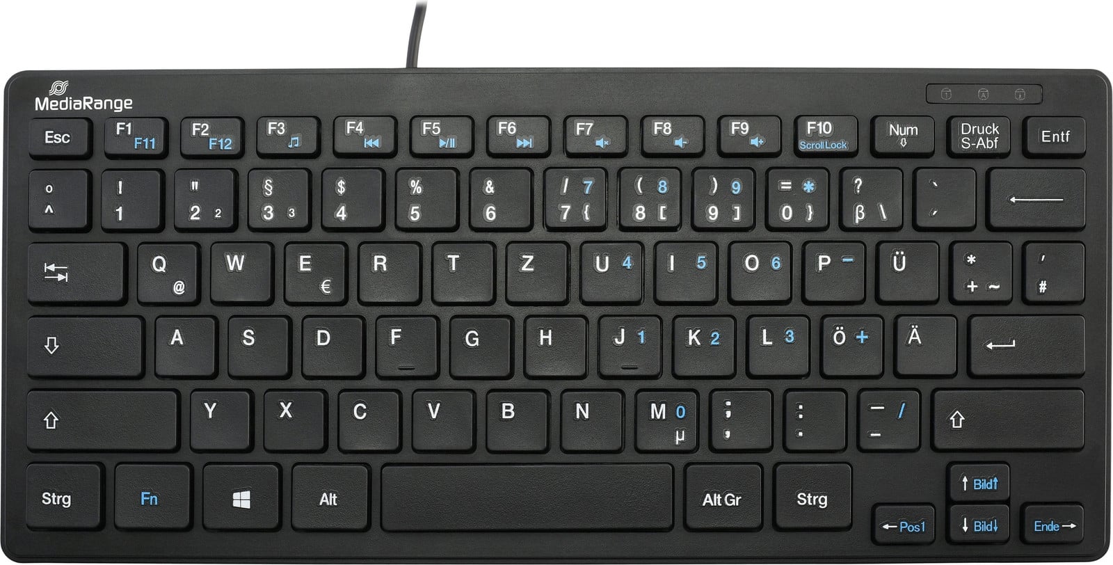 MediaRange MROS112 compact toetsenbord QWERTZ zwart