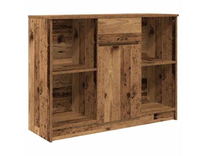 KGFHERENB Sideboard mit Schublade Altholz-Optik 101x35x76 cm Kommode Flexibler Beistellschrank für Wohnzimmer & Schlafzimmer mit Tür, Einlegeböden und beidseitig montierbarer Schublade.