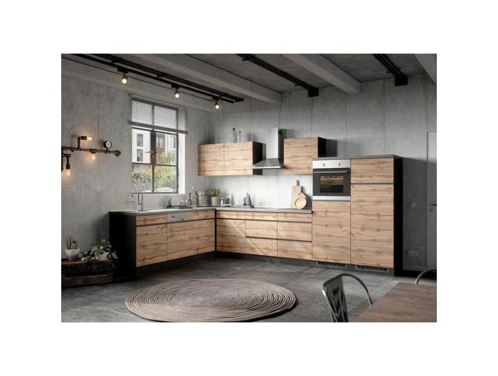Held Küchenleerblock, Eiche Wotan, 6 Schublade(n) Schubladen, nur wie online abgebildet bestellbar, 360 cm, Küchen, Küchenzeilen & Küchenblöcke, Küchenzeilen ohne Geräte