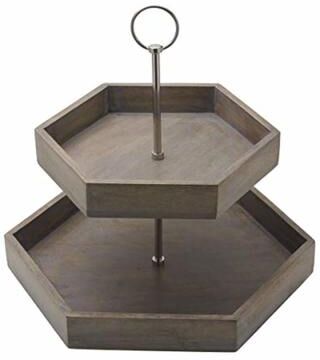 Gourmet Basics by Mikasa Mikasa Gourmet Basics Hexagon 2 Tier Serving Tray - 15-3/4 inches