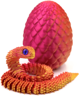 Inspire Curations 3D Printed Snake Egg Fidget Toy Articulated Snake Egg 3D Printed Snake Toy For Desk & Home Decor style 3