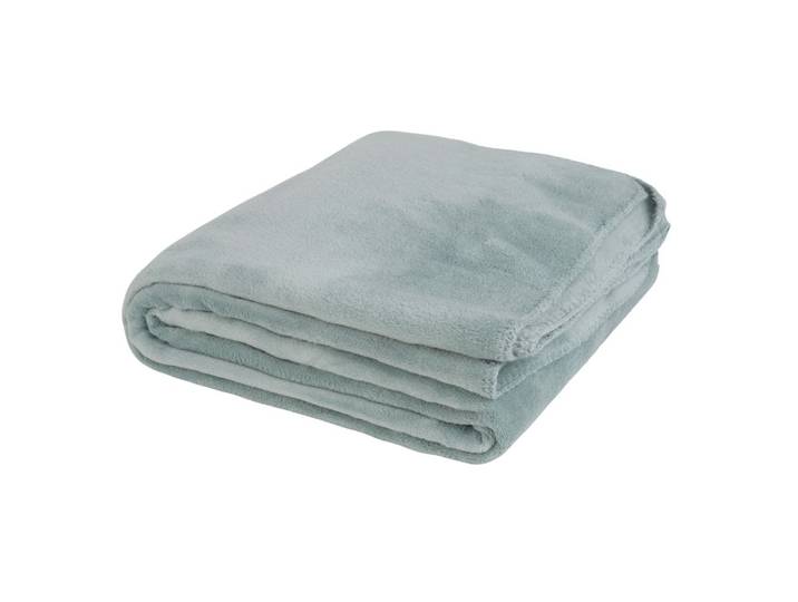 Weiches Fleece aus recyceltem Polyester in Celadonblau 150x230