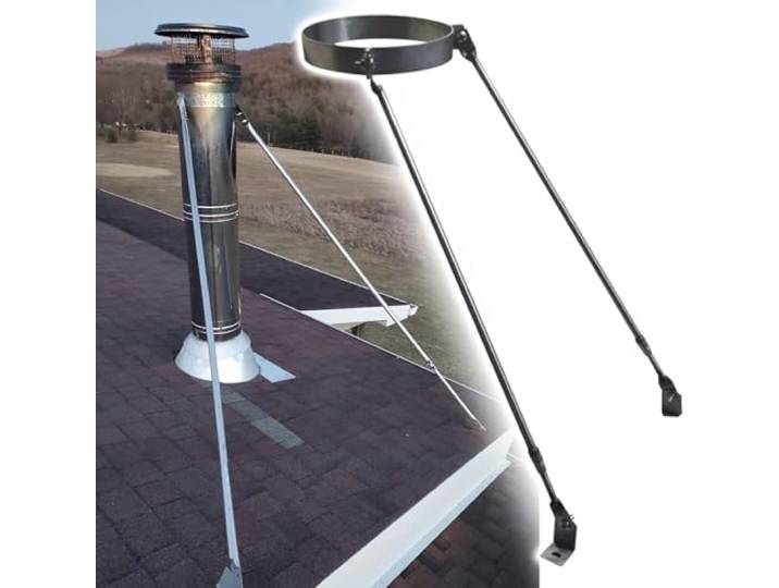 Schornsteinrohrhalterung Stabile Schornstein Unterstützung Halterung Kit mit Installationsschrauben, Edelstahl Herd Rohrstützung, für verbesserte Sicherheit von Schornsteinen(Dia 7.9 (21cm))