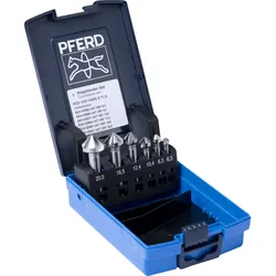 PFERD TOOLS HSSE-Kegelsenker-Set UGT 6-tlg. DIN 335 C 90° Ausführung Co5 mit Ungleichteilung - 25202195