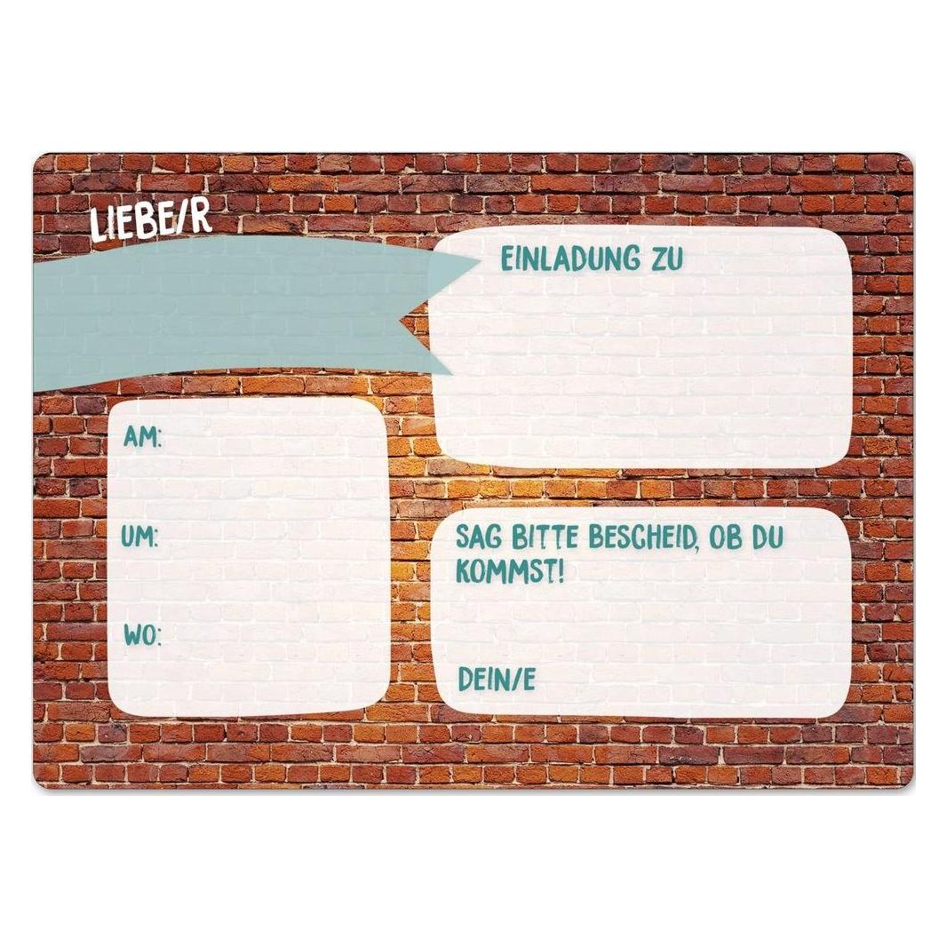 Papierdrachen Geburtstags Einladungskarte Jugendlich Jungen (12 Stk.) (B224-001-019)