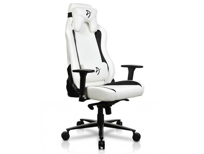 Arozzi Vernazza Gaming Stuhl Soft PU Weiß ergonomisch, höhenverstellbar, großzügiger Sitz, Stützkissen, schwedisches Design, Homeoffice