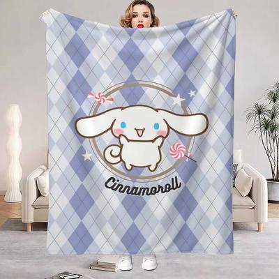 Shop Station Cinnamoroll Kawaii Throw Blanket Soft Flannel Fleece Blanket For Bed, Sofa & Travel blue 39.37 49.21 Inches