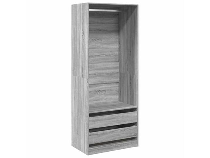 smnyxs Kleiderschrank, Sonoma, Grau, 80 x 50 x 200 cm, Holz 1 Fach, 2 Schubladen, minimalistisches Design, Wandbefestigung inklusive, Technikholz, Flur