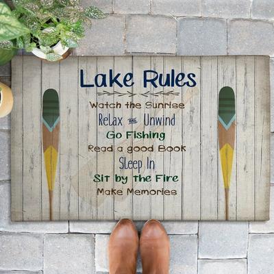 Laural Home Lakeside Living Rules Outdoor Door Mat