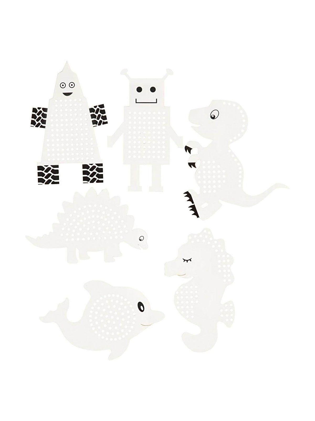 Creativ Company Embroidery figures Animals and Robots 18 pcs.