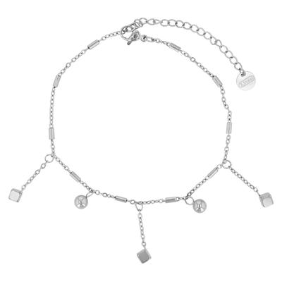 Fußkette ADELIA´S "Fußkettchen – aus Edelstahl", silber, Fußketten, Damen, Edelstahl, Ideal als Geschenk zum Jubiläum