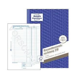 AVERY Zweckform Kassenbericht/Bestandsrechnung Formularbuch 318