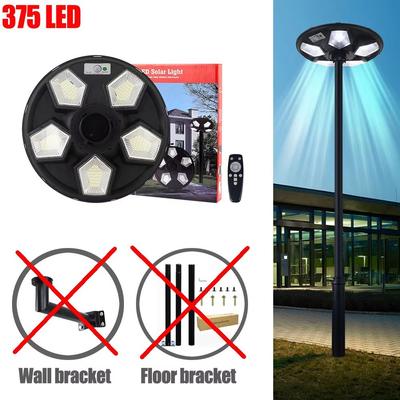 Inspired Finds Solar UFO Outdoor Motion Sensor Street Lamp With Remote Waterproof LED Garden Light 375 Led Light