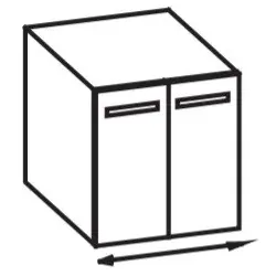 Artiqua 300 Unterschrank variabel, Graphit Struktur quer, 300-UV2T-2-___-7098-401 300-UV2T-2-___-7098-401