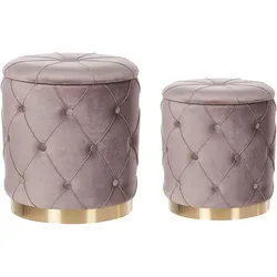 POUF 2er-Set Taupe Pueblo