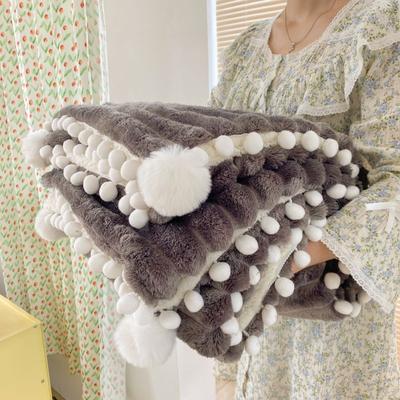 Shop Station Luxury Lamb Fleece Blanket Double Sided Coral Fleece Reversible Throw For Sofa, Bed & Travel grey 39.37 59.06 In