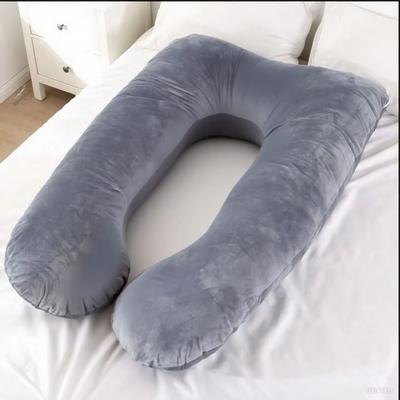 Inspired Finds Velvet Ergonomic Maternity Pillow Adjustable Orthopedic Pregnancy Support Cushion gray