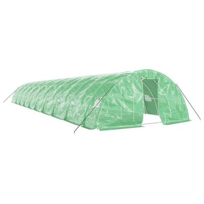 Helloshop26 - Gewächshauszelt für Pflanzen Blumen und Gemüse mit Stahlrahmen 100 m² 20 x 5 x 2,3 m grün