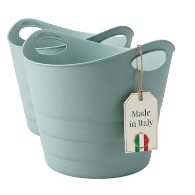 2 Stück Elastischer Gummitrog Trog mit Tragegriffen Universal Flexibler Gartenkorb Mehrzwecktrog ca. 50 Liter