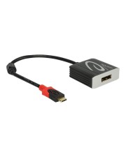 Delock Adapterkabel USB Type-C" Stecker> Displayport Buchse schwarz DP-Alt Mode Digital/Daten Digital/Display/Video 0,2 m DisplayPort Schwarz (63312)