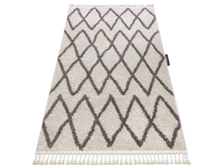 Tapis - BERBER - Beni - 160x220 cm - Shaggy - Style boho - Couleurs crème et beige