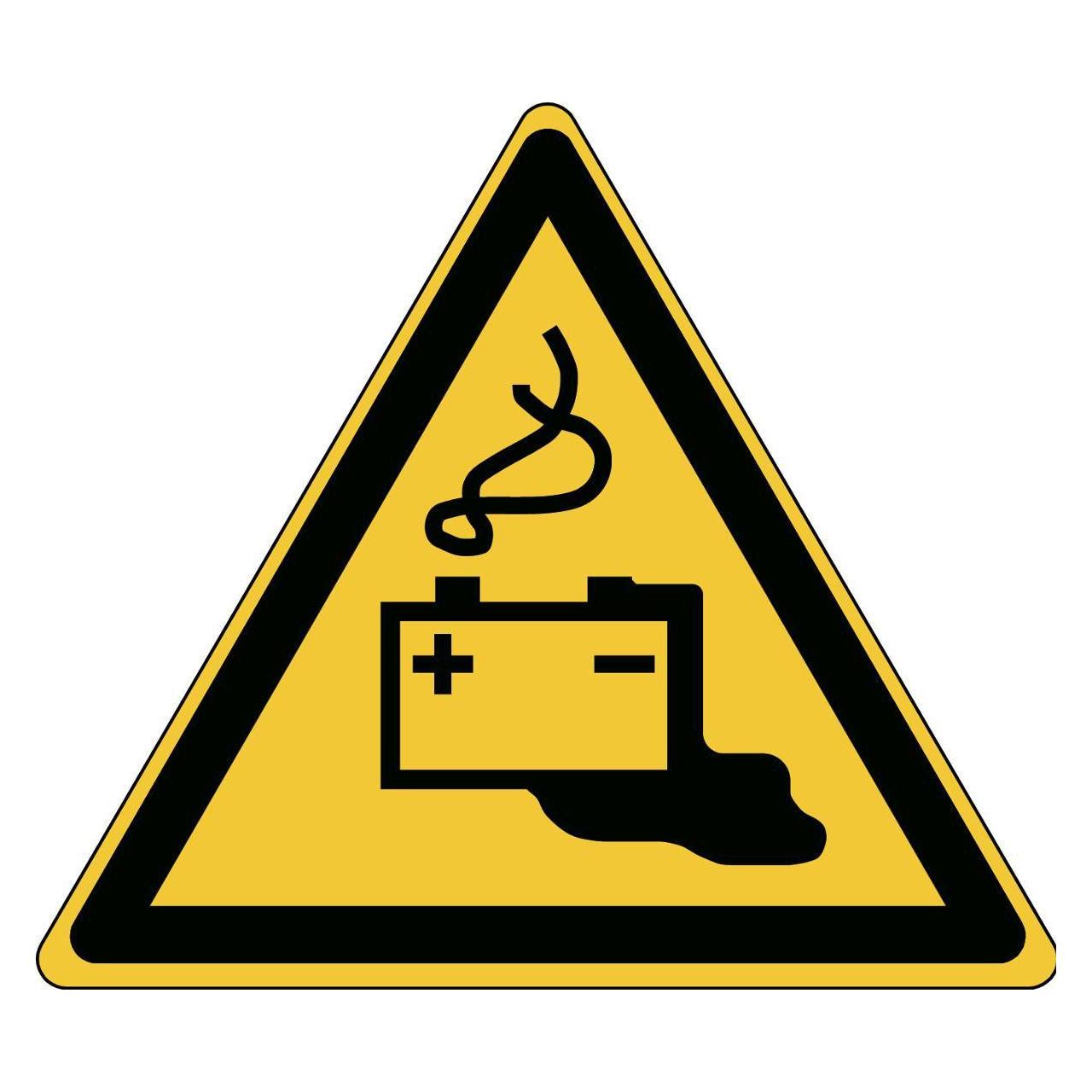 Brady ISO-Sicherheitsschild - Warnung vor Gefahren durch Batterien (PIC W026-TRI 015-PE-SHEET/1)