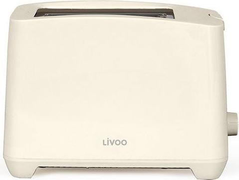 LIVOO DOD162C broodrooster met 2 sleuven, 750W, 7 instelbare standen, Off-white