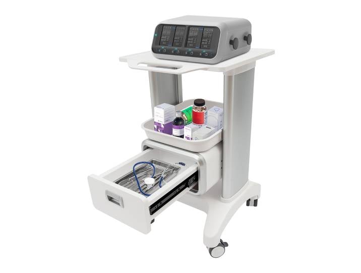 Chariots à 2 niveaux pour instruments de beauté, chariots utilitaires amovibles pour laboratoire, chariots médicaux mobiles en ABS, chariots roulants pour cliniques, hôpitaux et salons