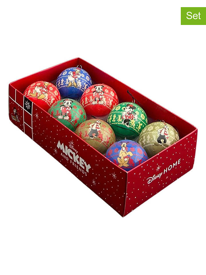 Christmas Inspirations 8er-Set: Christbaumkugeln "Mickey" in Bunt - Ø 6 cm - onesize